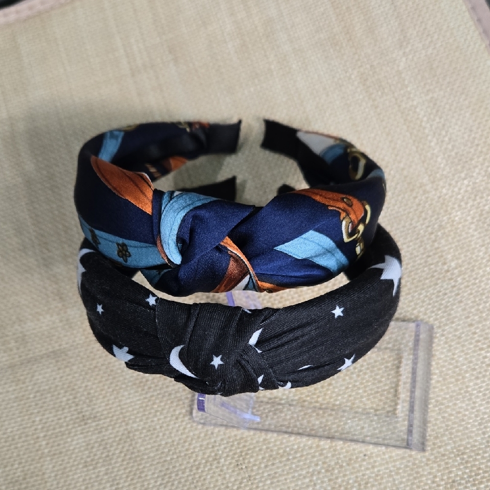 Elegant Navy and Black Knotted Headbands NWOT